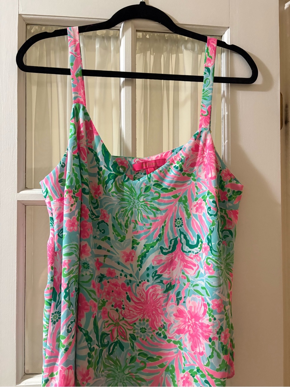 Lilly Pulitzer Pink & Green Floral Print Tank Top - Picture 2 of 5